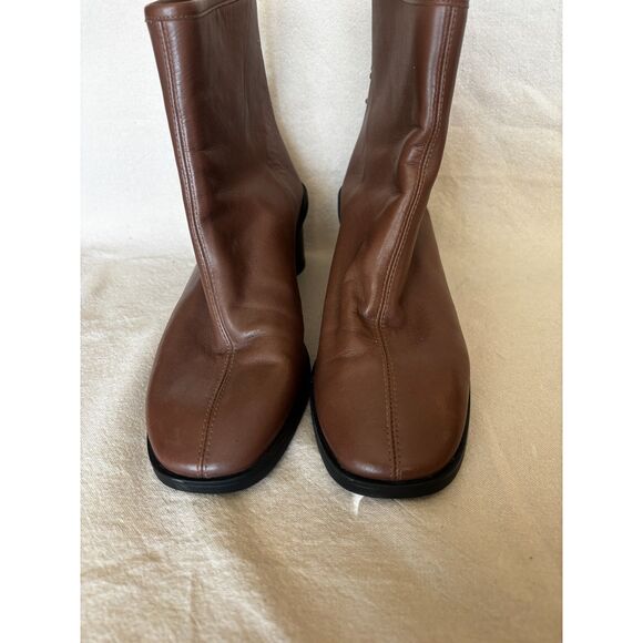 COACH Gabi leather booties, ankle boots in saddle brown - size 9b - Picture 5 of 9